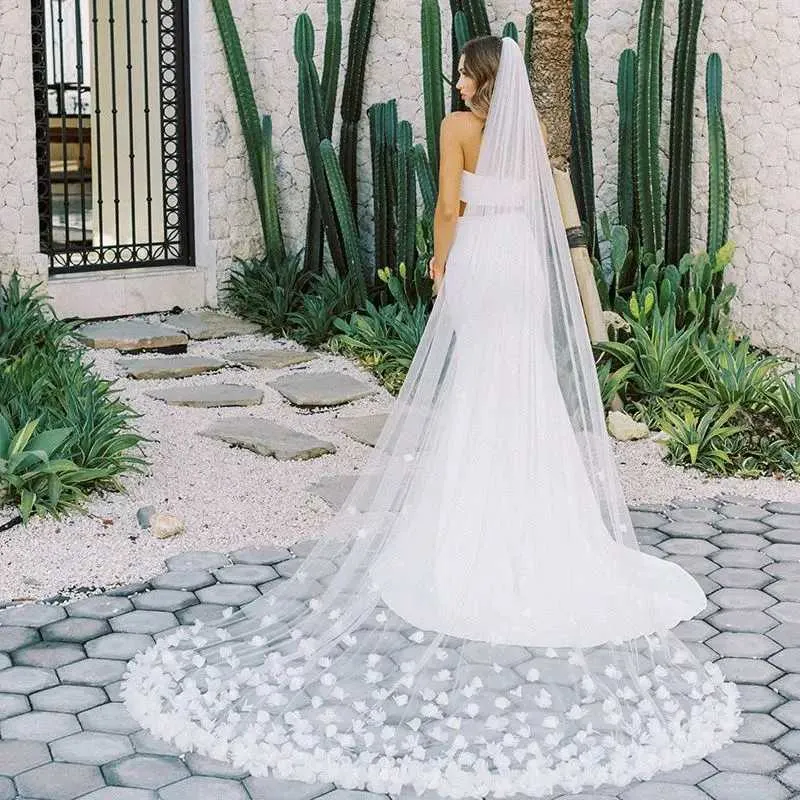 Haarschmuck Stoffblumen Verstreute Blumenapplikation Hochzeitsschleier 3D Organza Blume Braut Illusion 1 Ebene Mit Kamm_voghion.com