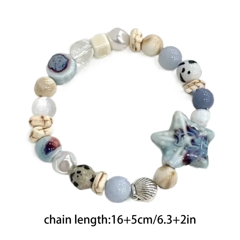 Charm Bracelet Adjustable Ocean Starfish Beaded Trendy Jewellery_voghion.com