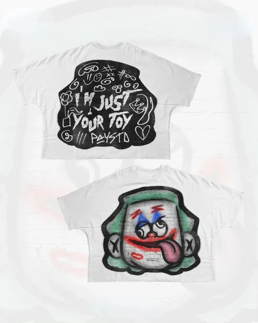 T-shirt surdimensionné imprimé graphique Y2k Hip Hop Punk Hommes et Femmes Hauts en coton à manches courtes Haruku Rétro Goth_voghion.com