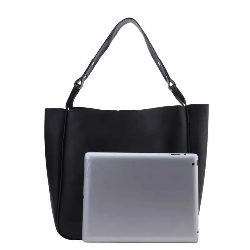 Bucket Shoulder Bag For Women Large Capacity Solid Colour Handbag_voghion.com