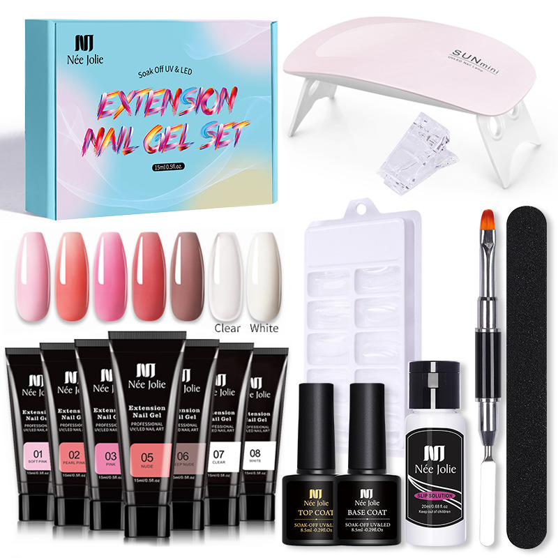 Nee Jolie 15ml Nail Extension Gel Set - Paperless Quick Crystal Extender | Color Box Packaging_voghion.com