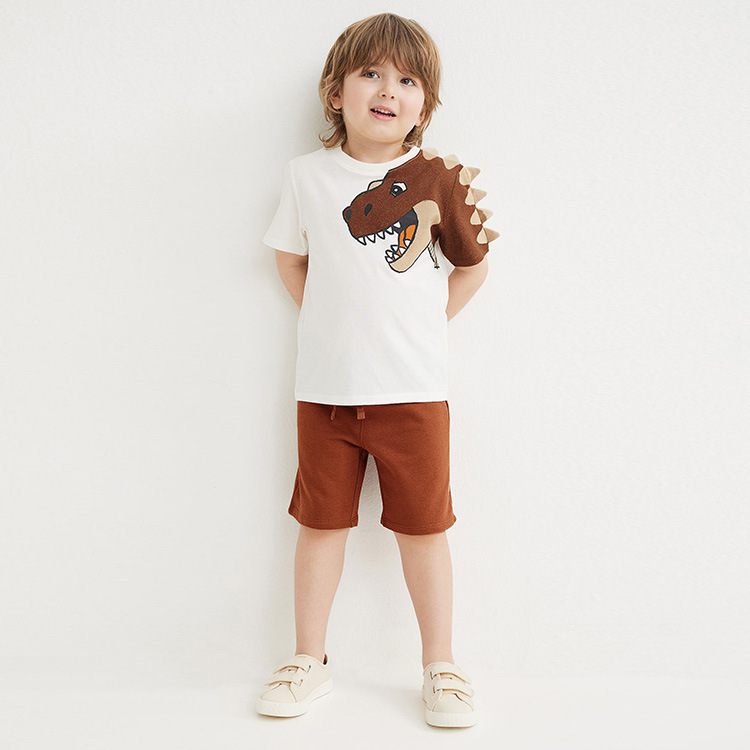Mère enfants été garçons sport T-shirt deux pièces ensemble pour enfants tricoté costume à manches courtes bébé vêtements pour enfants en gros