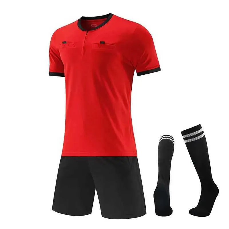 New Arival Football Judge Uniforms Clothing Professional Compeon Soccer Referee Jerseys Kit With Zipper_voghion.com