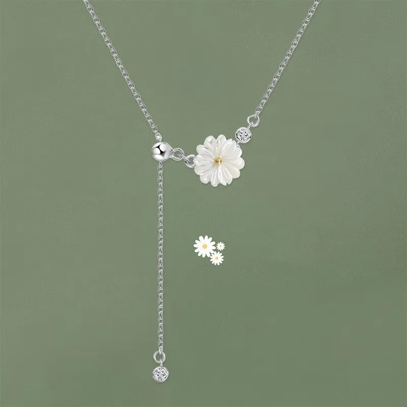 Halsketten mit Anhänger für Damen, Blumen-Anhänger, edler Schmuck, Zubehör, sanfte Schlüsselbein-Halskette für Party-Geschenk_voghion.com