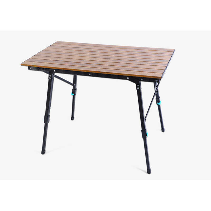 Outdoor Aluminium Legierung Klapp Liefert Picknick Tragbare Hebe Camping Holzmaserung Huhn Rollen Tisch_voghion.com