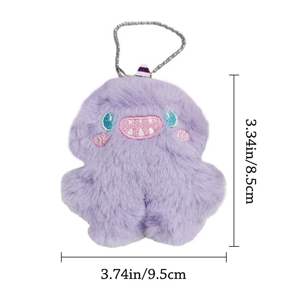1Pcs Cute Cartoon Fuzzy Plush Phone Key Beaded Keychain For Anti-Lost Chain Hanging Jewelry Bag Accessories_voghion.com