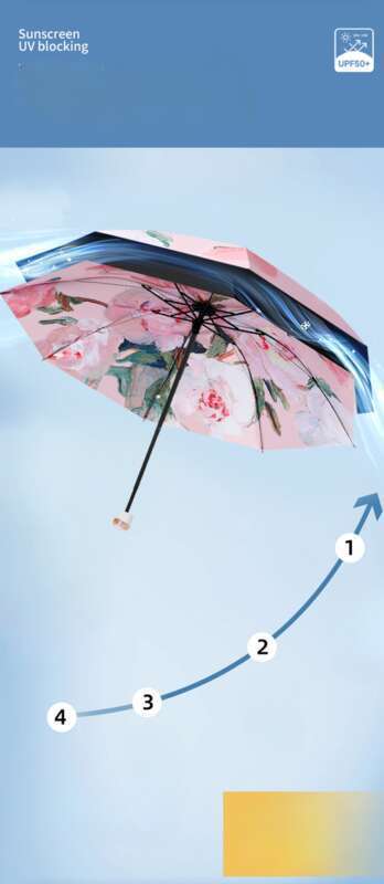 Zložljiva Premium Feel Free Bag Layer Double Flower Rain sončni dežnik za dvojno uporabo, ženska krema za sončenje in UV-zaščita_voghion.com
