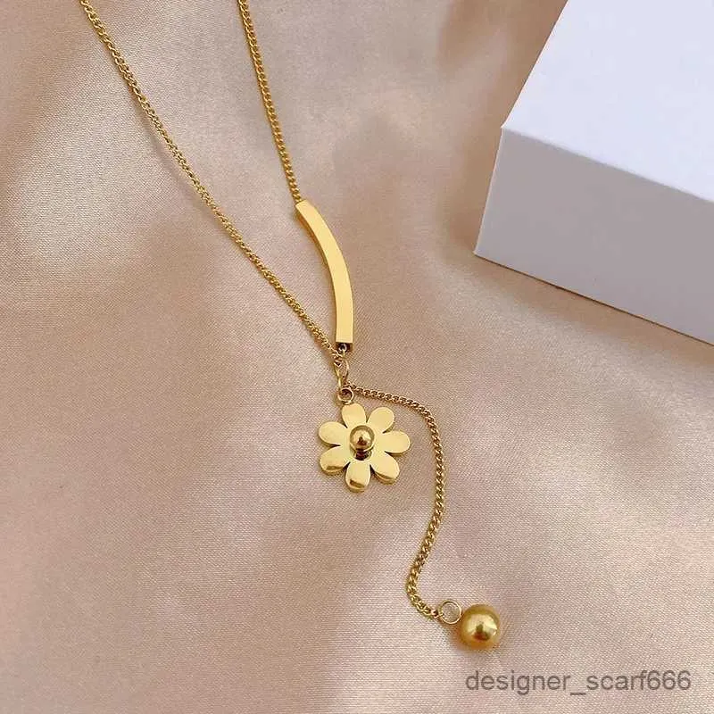 Colares com Pingente Moda Bonito Palhaço Crisântemo Colar Clássico Personalidade Borla Aço Inoxidável Versátil_voghion.com