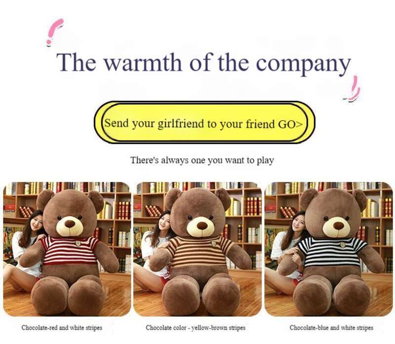 Brinquedo de pelúcia, grande e fofo urso dormindo com abraço, presente de aniversário para meninas_voghion.com