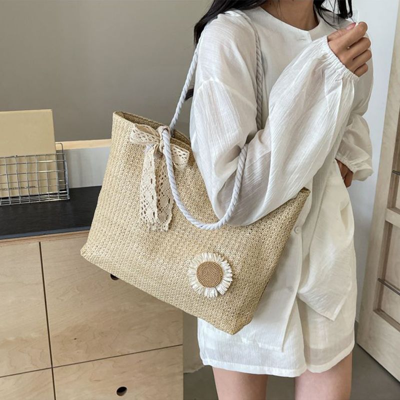Elegante borsa a mano da donna con borsa web per l'Urlaub sulla spiaggia, piccola borsa con Henkel, alla moda_voghion.com