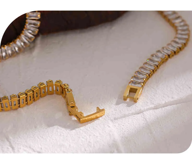 Collana in acciaio inossidabile 316l Yhpup con zirconi cubici lucidi, regalo di nozze per donna 2022_voghion.com