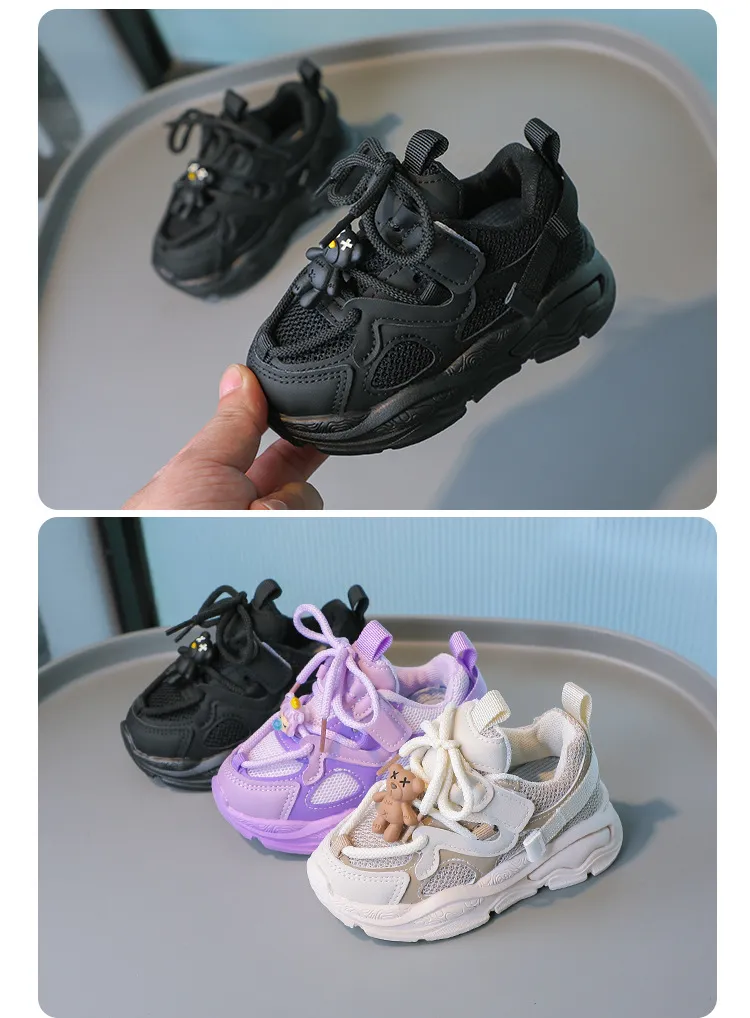 Children kids Casual Shoes Bear Cartoon Sneaker Boy Child Flexible Sneakers Toddler Cutefeet Sport Running Trainers_voghion.com