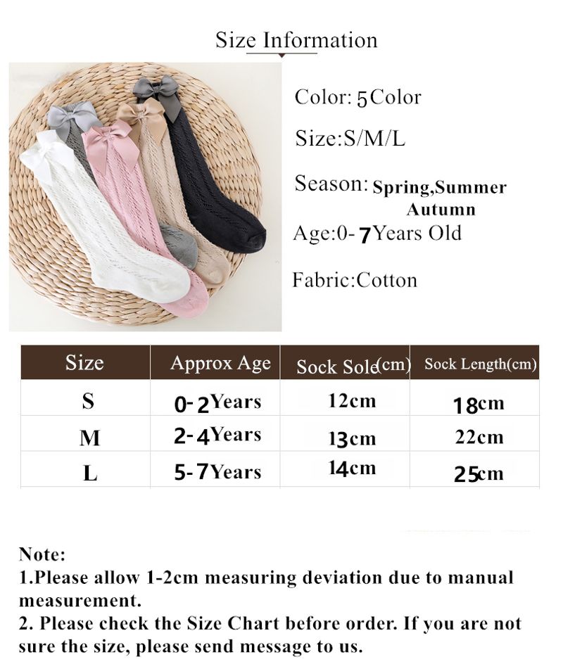 Neu Sommer Baby Knie Hohe Socken Kinder Mädchen Bogen Lange Socke Weiche Baumwolle Mesh Atmungsaktive Kinder_voghion.com
