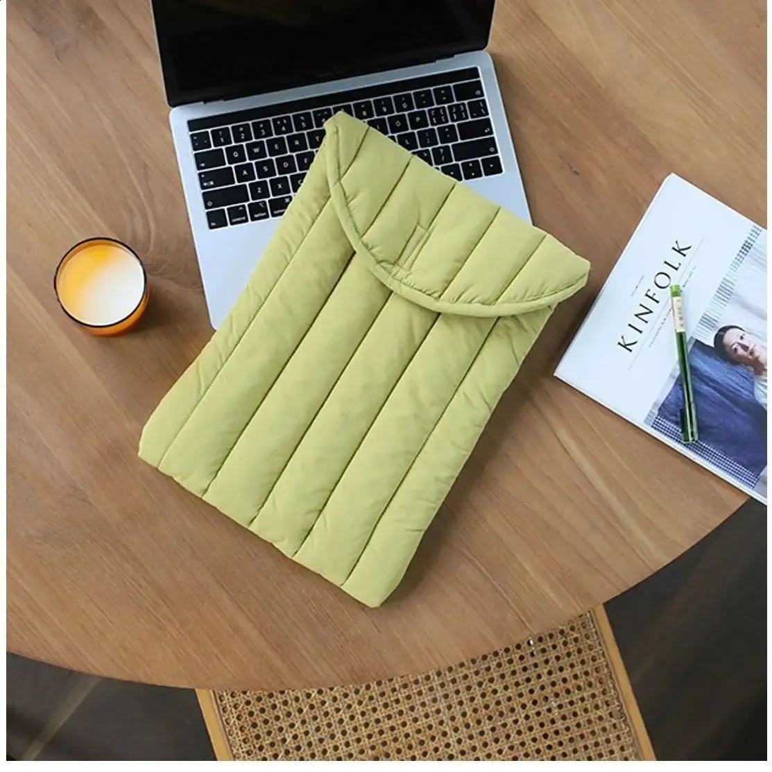 Ins Green Laptop Sleeve 11 13 14 15 16 Inch HP Notebook Carrying Bag Air Pro 13.3 Shockproof Case Women 240907_voghion.com