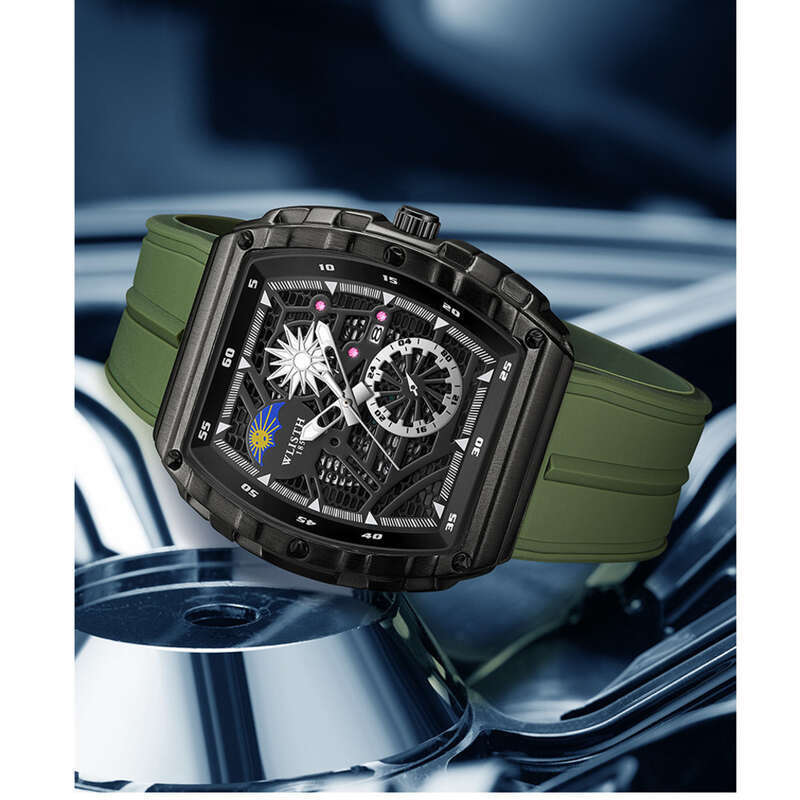 Herrklocka quartz schweizisk stil tunnformad med gummiband_voghion.com