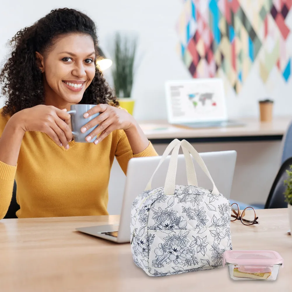 Insulated Lunchbox Storage With Aluminum Foil Quilted Thermal Lunch Box Bag Multi-Function For Work Office School_voghion.com