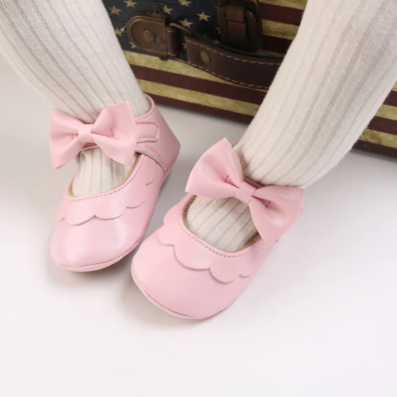 Scarpe per neonati con fiocco e suola morbida, per culla, per bambine, principesse, Littlesprouts_voghion.com