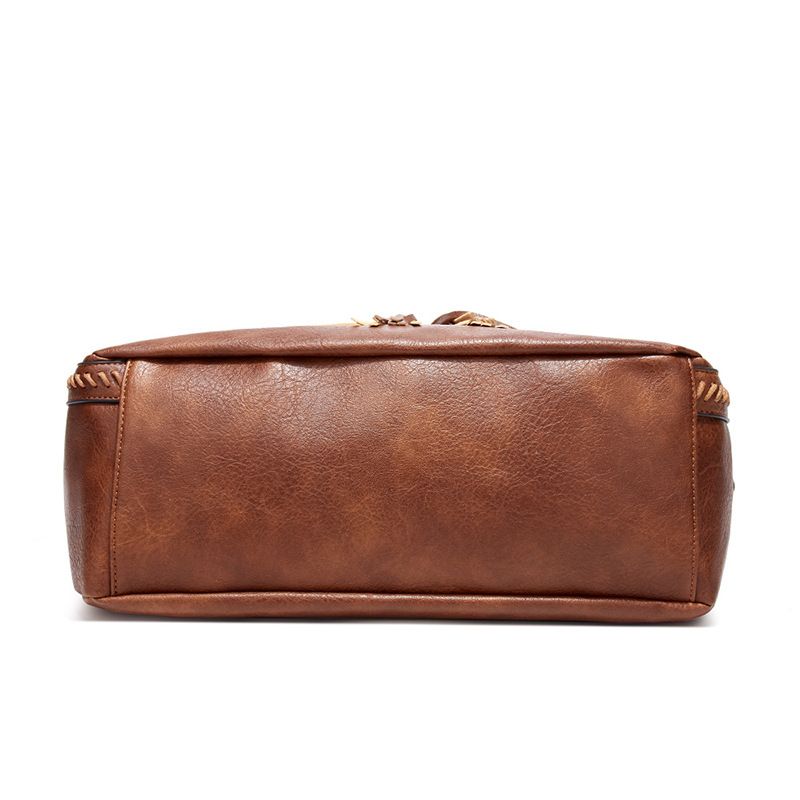 Vintage Tassel Shoulder Bucket Bag_voghion.com