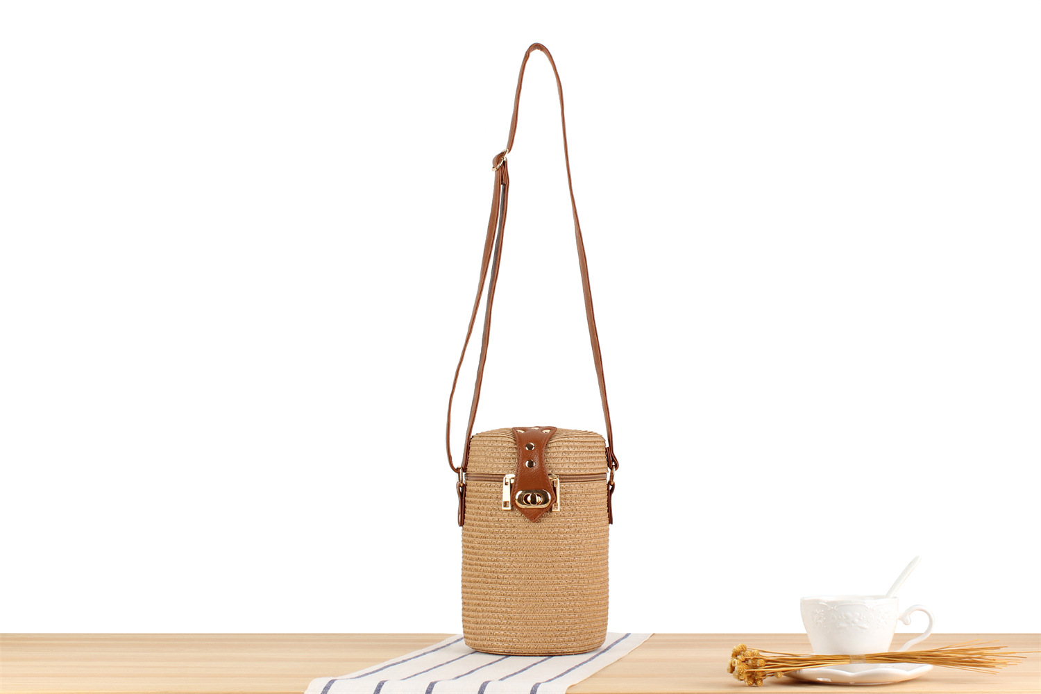 Damenmode Einzel-Schulter-Strohtasche pastoralen Stil Strandtasche_voghion.com