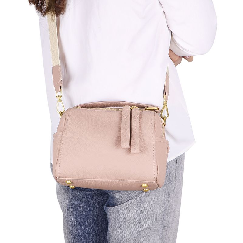 URBAN MASTER Handtasche echtem Leder in Volltonfarbe großem Fassungsvermögen, modische Umhängetasche aus weichem Leder,_voghion.com