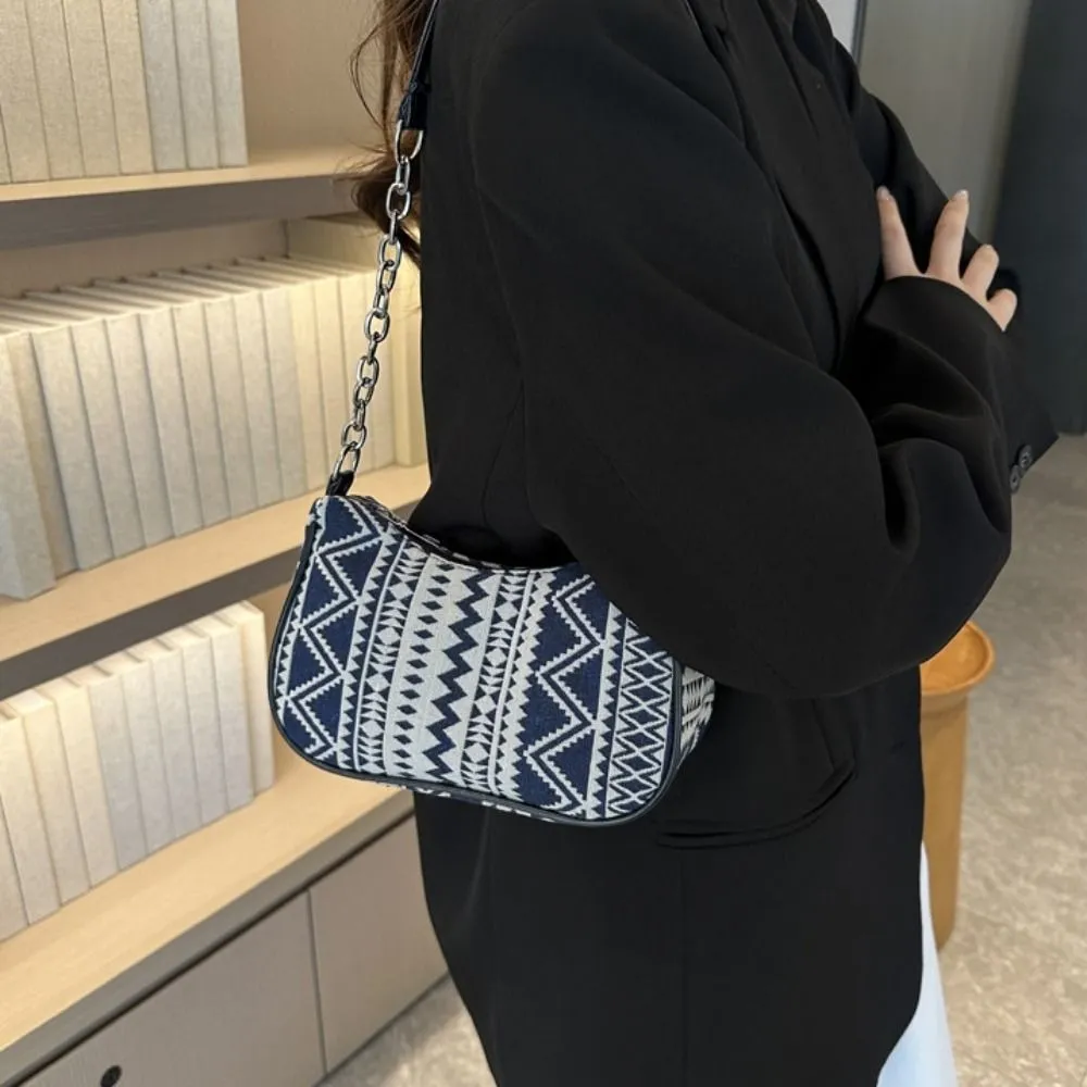 Embroidery Ethnic Style Canvas Fashion Handbag Print Printing Shoulder Bag Large Capacity Portable Shopping_voghion.com