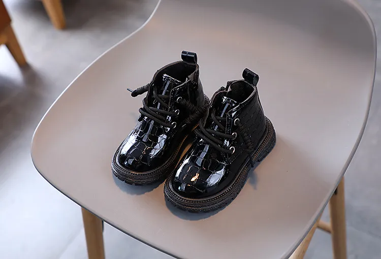 Toddler Girls Crocodile Pattern For Autumn Winter Fashion Children Shoes Littlesprouts Kids Boy Boots Black Beige Size_voghion.com