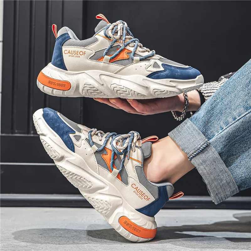 Zapatillas deportivas de malla para hombre, estilo informal, versátiles, para correr, con tendencia, color beige, envío gratis._voghion.com