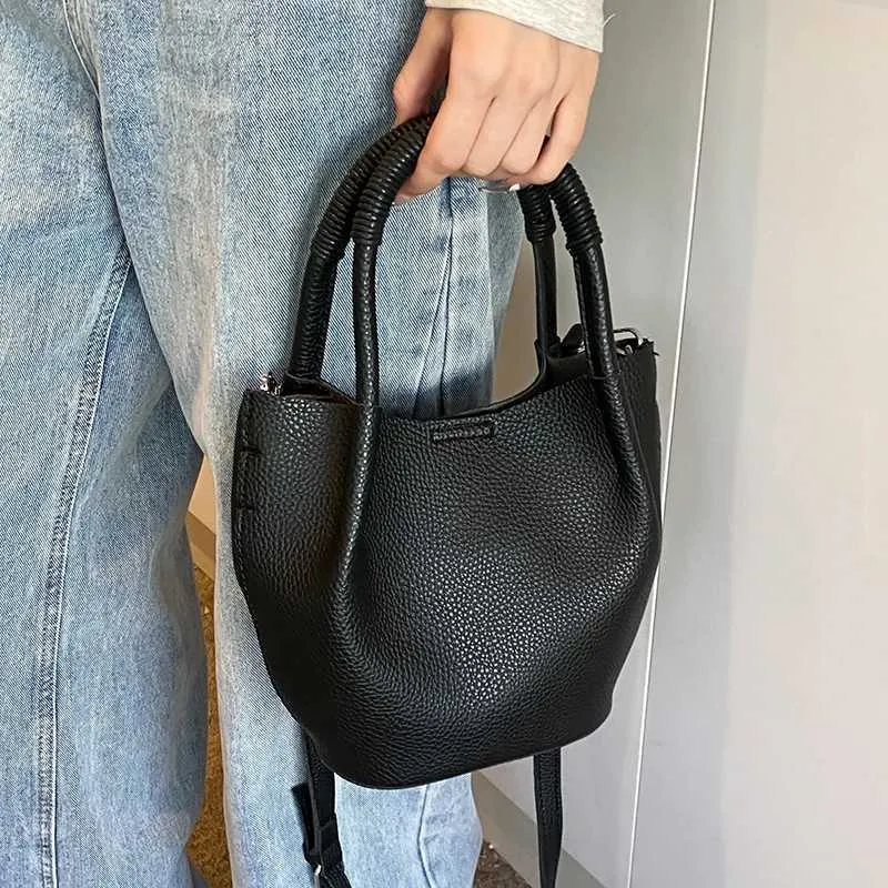 Einfache, solide Eimer-Handtaschen für Frauen, große Kapazität, lässige Pendler-Verbundtaschen, vielseitige Umhängetaschen für Frauen_voghion.com