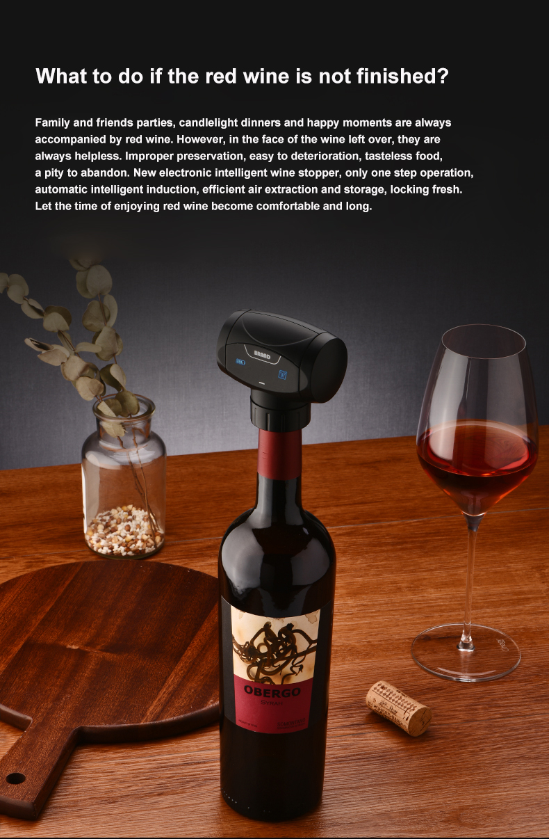Dop de vin electric cu vid, dop de plută, reutilizabil, pompă de vid pentru vin, dop de vin, menține proaspăt, instrumente de bar, automat, economizor de vin în vid_voghion.com