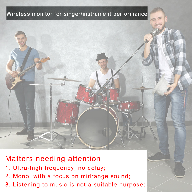 UHF trådløst in-ear monitorsystem professionelt digitalt lydtrin broadcast lydkort udendørs sender/modtager_voghion.com