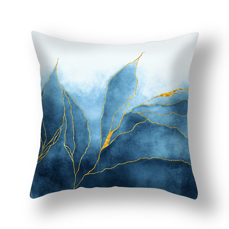 Nuovo cuscino astratto nordico oro verde dorato federa modello inchiostro divano soggiorno comodino_voghion.com