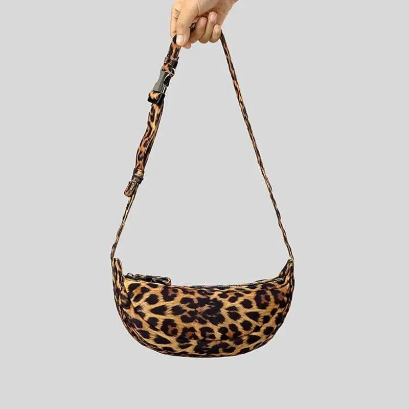 Sac à main en toile imprimé léopard pour femme, sacoche à bandoulière, tendance et tendance, Y241118_voghion.com