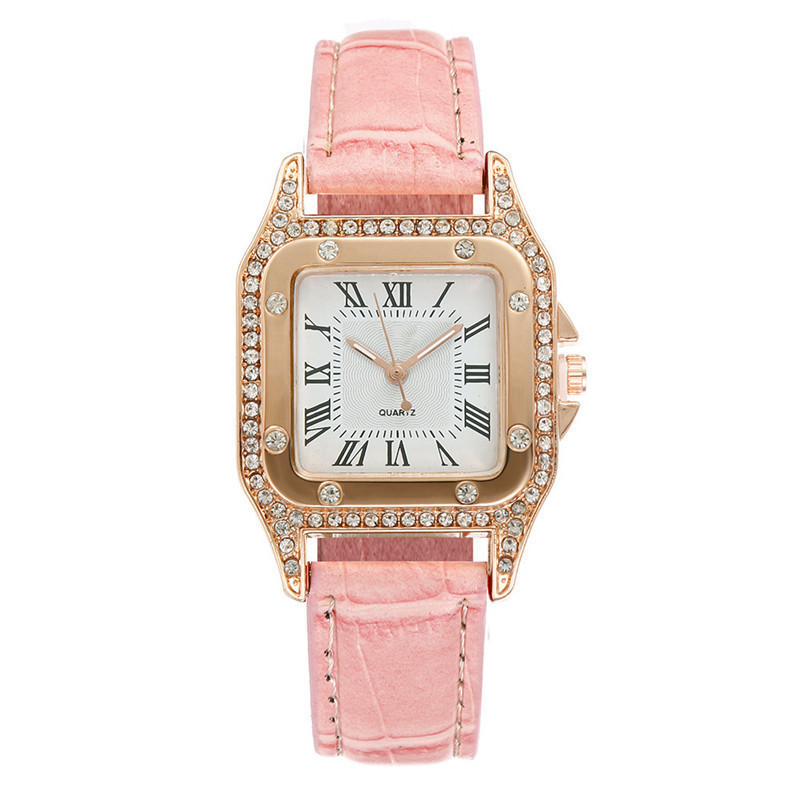 Reloj de cuarzo con diamantes de imitación para mujer, con correa de piel sintética, estilo informal, disponible en stock