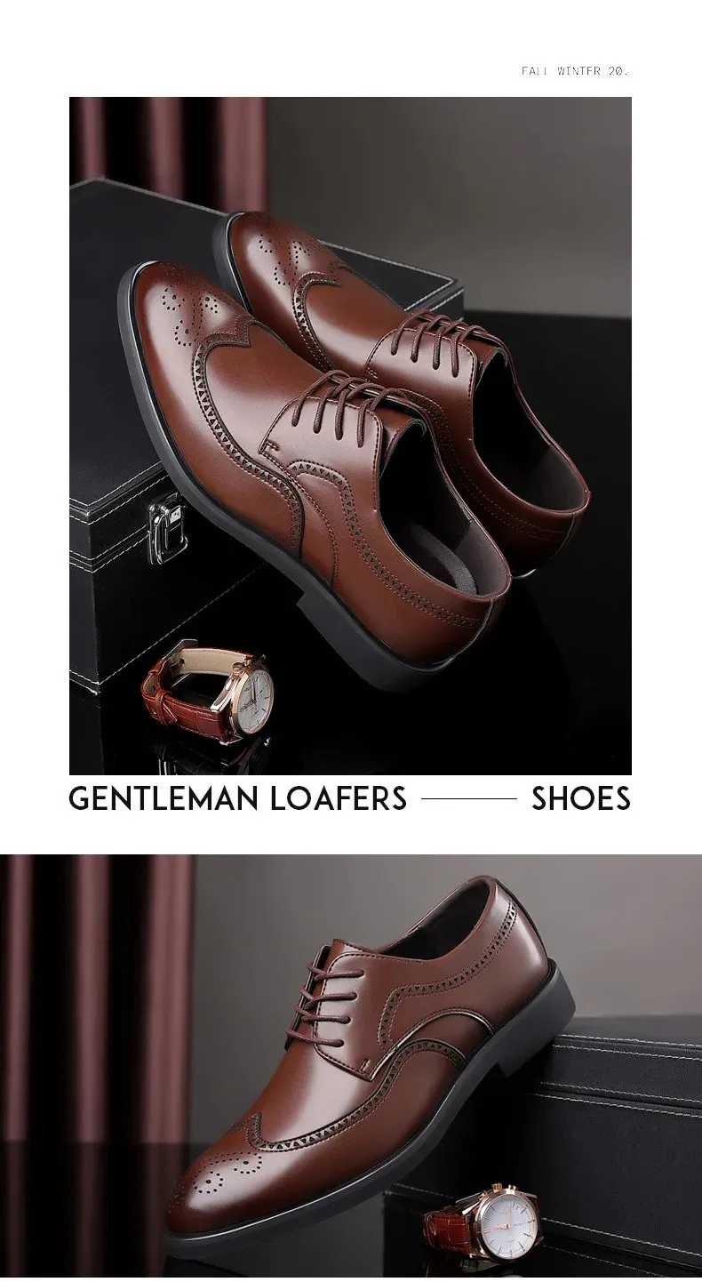 Formale Oxford-Schuhe aus echtem Leder für Herren Brogue-Schuhe Sapato Social Mascuo Chaussures Hommes Pointu 240607_voghion.com