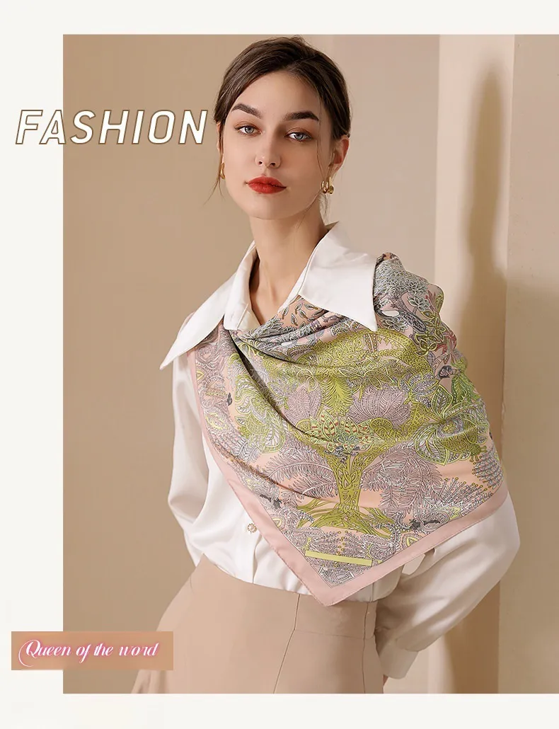 queen Of The Word 2 European Oversized Polka Dot Printed Women's Scarves With Scarf Buttons - Smooth Mulberry Silk_voghion.com