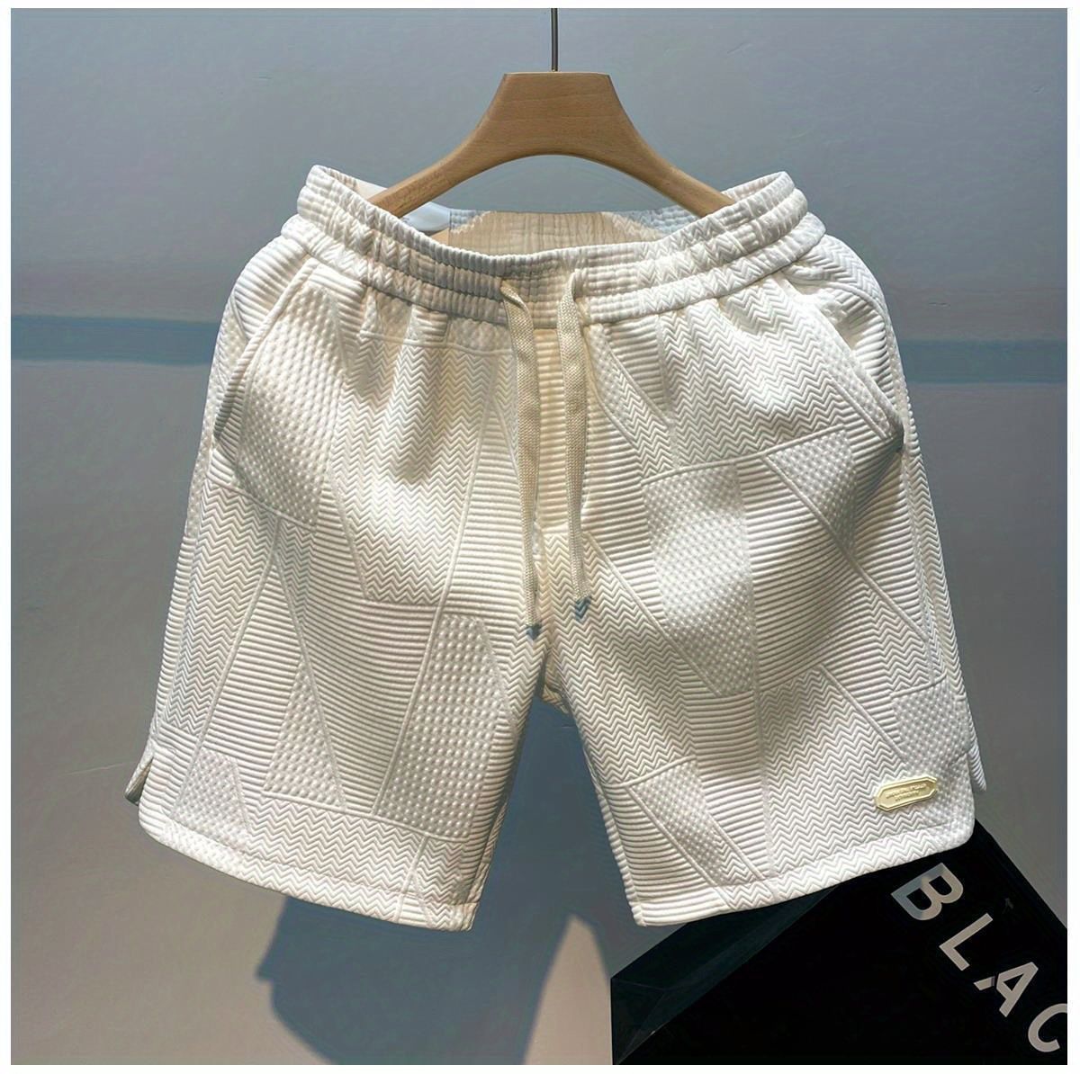 Herreklær bølgete shorts, designer nisje avslappet fempunkts strandbukser, sommer high street sportsshorts_voghion.com