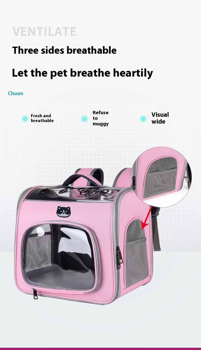 Haustiertasche Yeni einfarbige Günlük Trend Tragbare Hundetasche Büyük Kapazität Atmungsaktiver Katzenrucksack_voghion.com