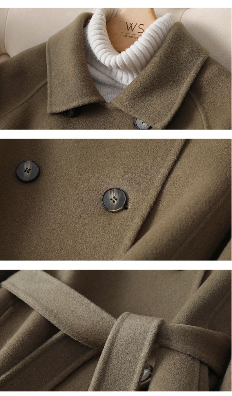 Women's Clothing large size slim women's medium and long new Korean woolen coat double faced cashmere_voghion.com