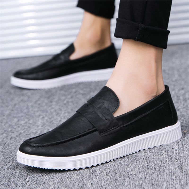 Groothandel hot selling platte loafer oxford slip-on leren schoenen voor heren_voghion.com