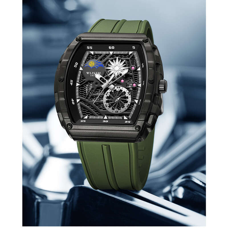 Herrklocka quartz schweizisk stil tunnformad med gummiband_voghion.com