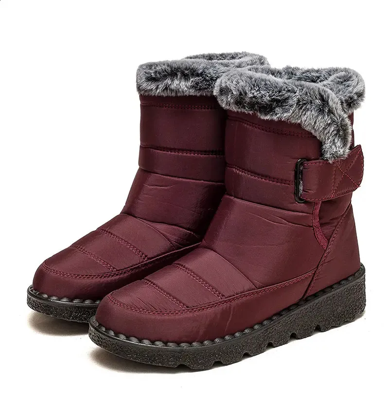 Women Fur For Woman Ankle Winter Botas Mujer Trend Low Heels Snow Boots Platform Shoes Female 240830_voghion.com