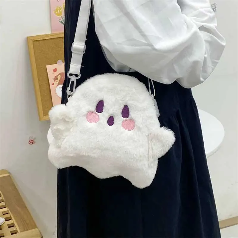 Herbst und Winter Neue süße Plüsch Spooky Ghost Halloween Geschenk Damen Tasche Schulter Crossbody Ba241022_voghion.com