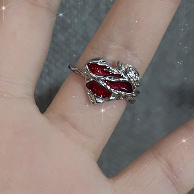 Punk Cross Butterfly Personalized Open Female Fashion Sweet Cool Spicy Girl Unisex Style Unique Food Ring_voghion.com