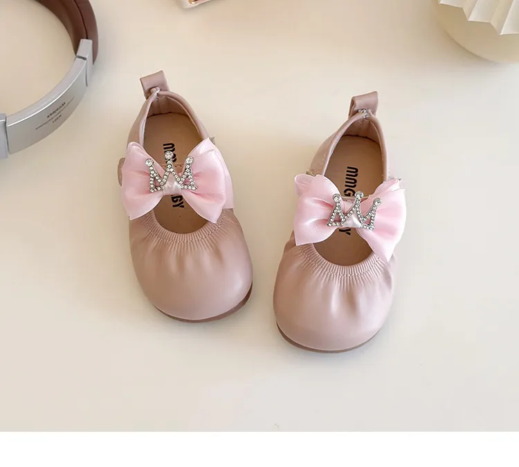 Girls Flats 2025 Fashion Infant Bow Little Kids Soft Sole Pleated Casual Shoes Cutefeet for Toddler Party Wedding Sizes_desvips.com