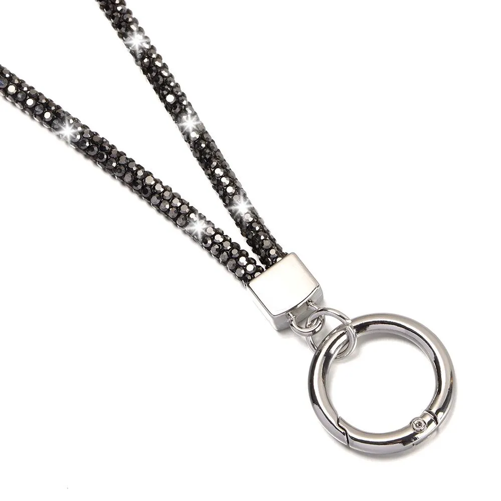 Portachiavi con brillantini, cristallo scintillante, corda anti-smarrimento, cordino per appendere, cordino per telefono con strass_voghion.com