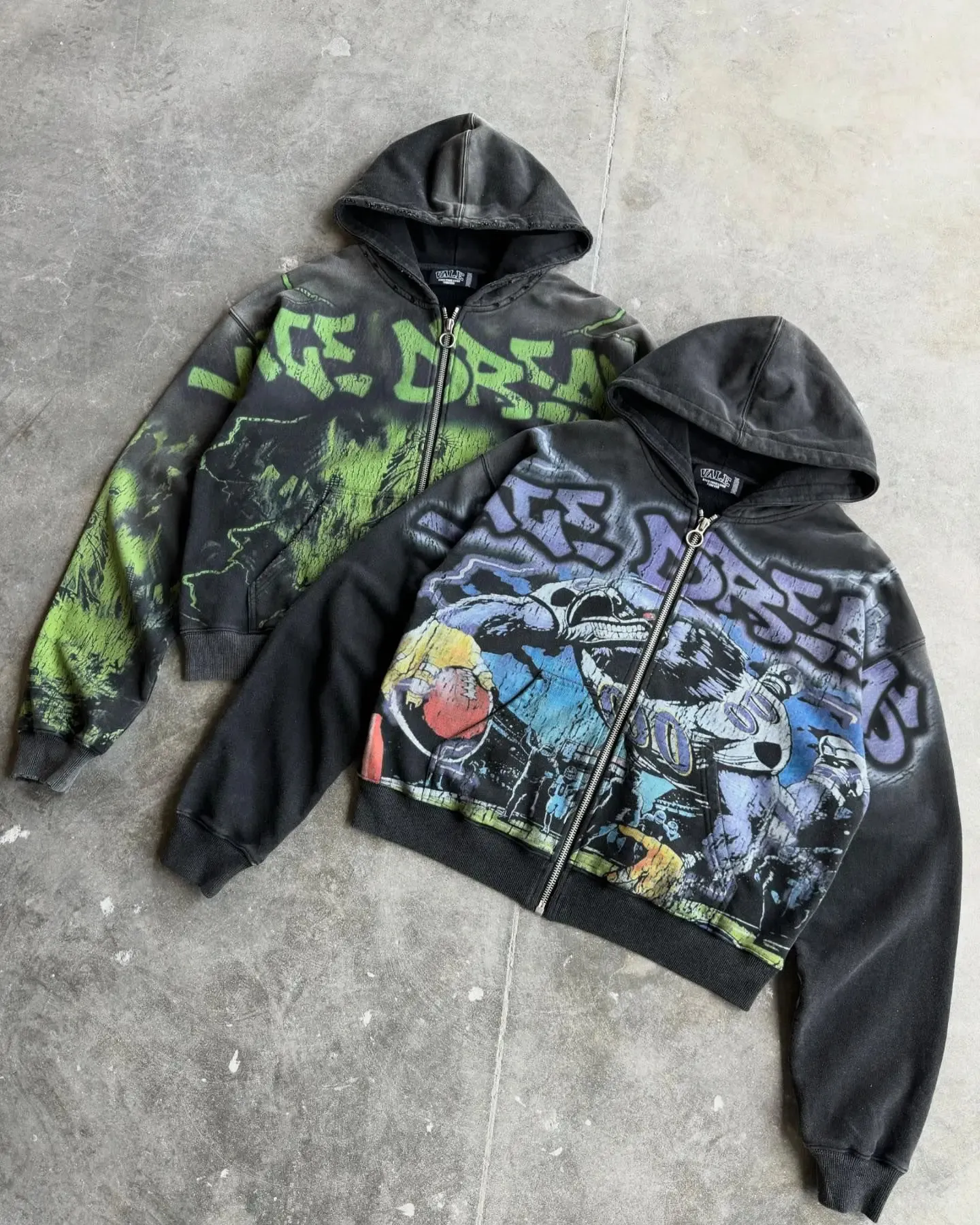 Kemik Bahçesi Sokak Giyimi Harfli Hip Hop Grafikli Köpük Fermuarlı Kapşonlu Sweatshirt Erkekler İçin Gotik Gevşek Y2k Kapşonlu Sweatshirt Kadınlar_voghion.com