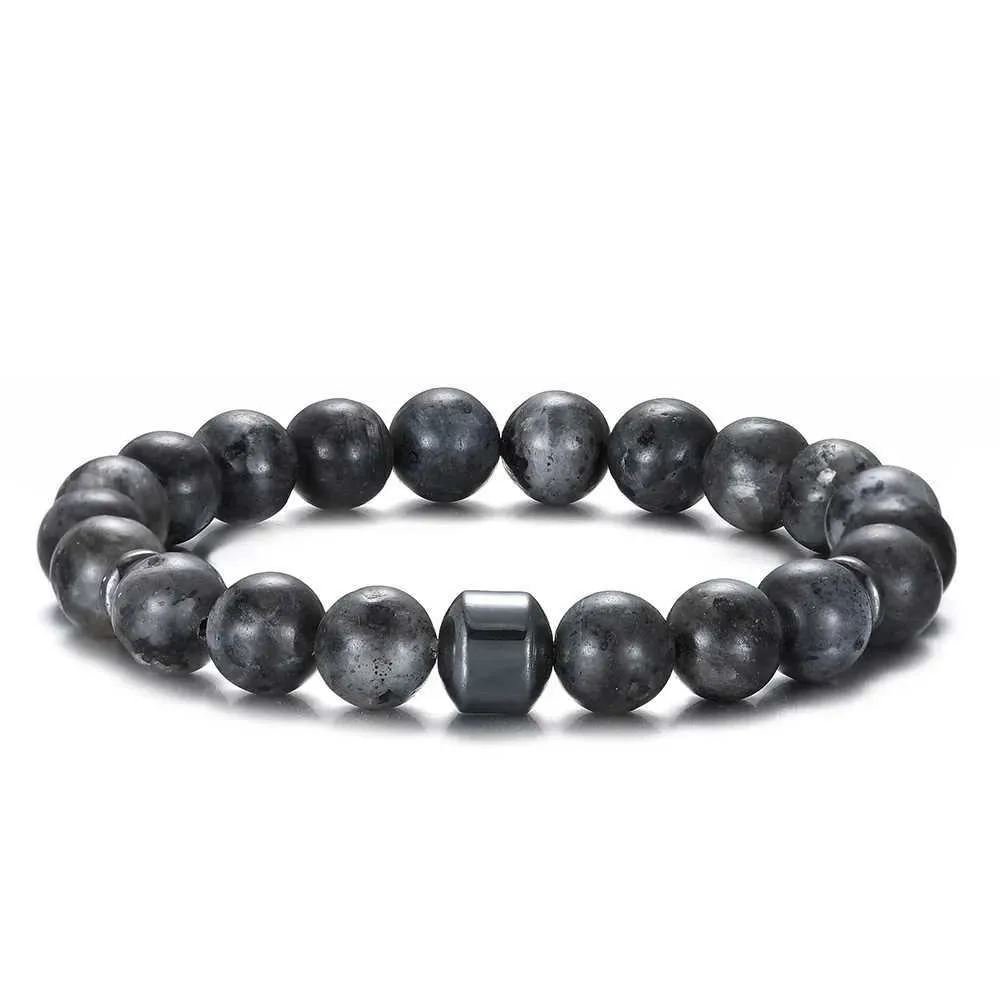 Natural Stone Beaded Bracelet Elastic Yoga Bangle For Men And Women_voghion.com