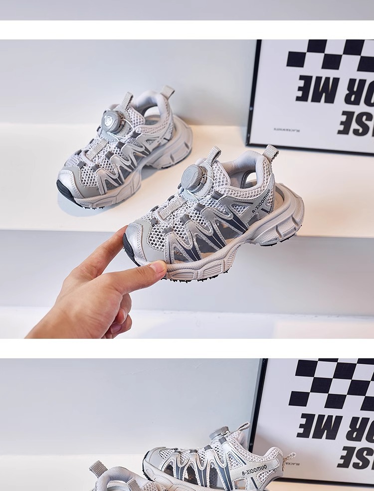 Sandali per bambini 2024 estate nuovi ragazzi traspirante singolo maglia cava ragazze scarpe sportive casual leggere_voghion.com