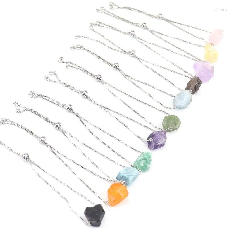 Charm Bracelets Adjustable Push-pull Bracelet Women Health Anti-fatigue Reiki Natural Unpolished Mineral Raw Stone_ipsvogv.com