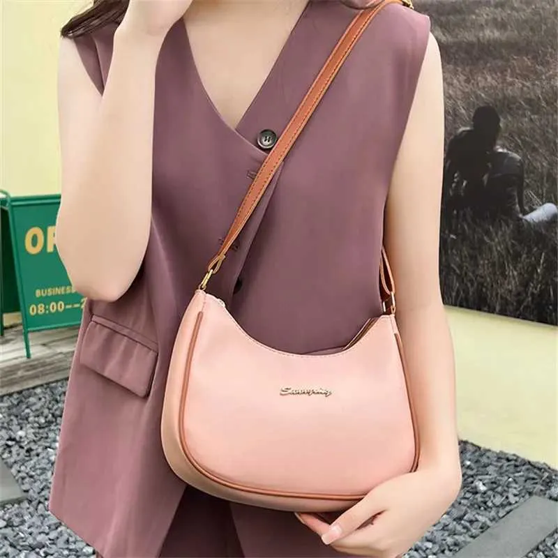 Schicke Damenhandtaschen, einzelne Umhängetasche für Frauen, stilvolle verstellbare Schultergurte, Unterarmtasche aus PU-Leder_voghion.com